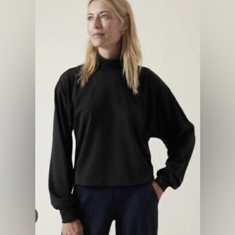Athleta Venice Sweatshirt Size Lg Black #466920